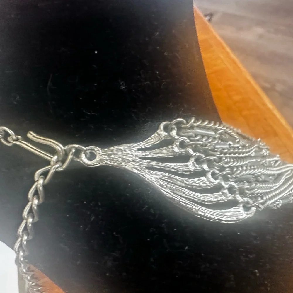 Silver Necklace Bracelet Clip Earring Set - Picture 3 of 5
